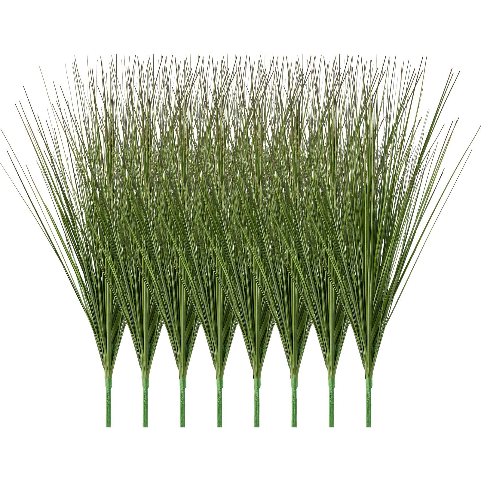 VEVOR Artificial Grass Plant 27 Inch Faux Onion Grass 8 Pack Greenery Shrubs