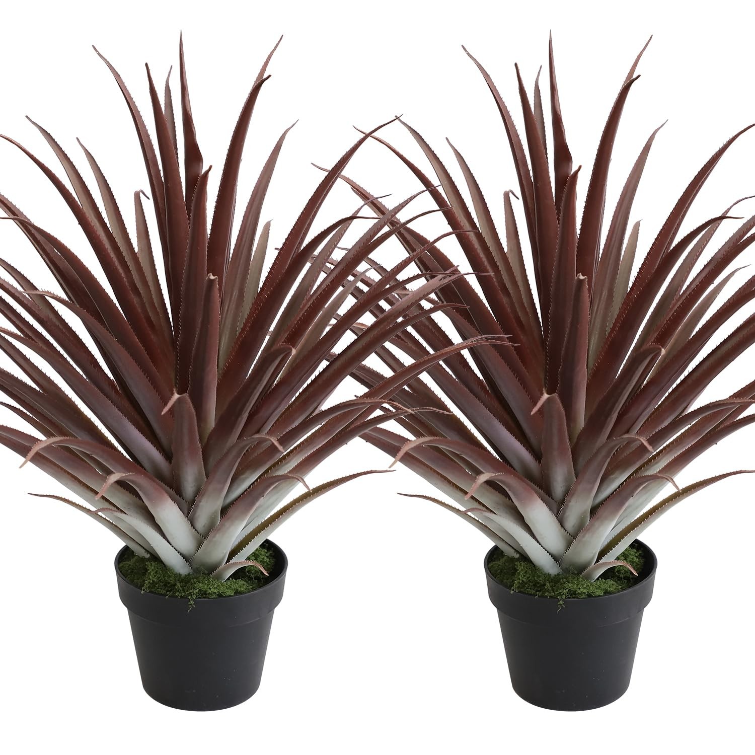 2 Pcs Artificial Aloe Vera Plants 27 Inch Red Fake Succulents Faux Agave Plan…
