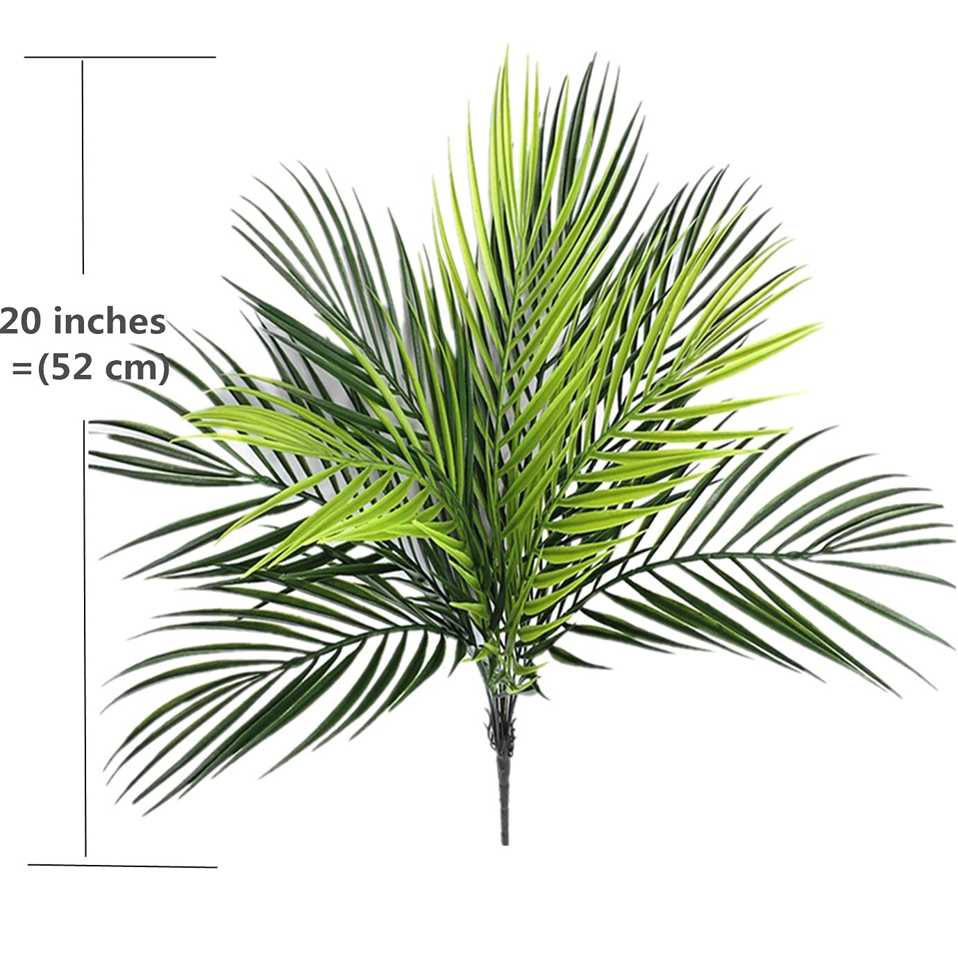 Artificial Tropical Palm Plants, Faux Plant Plastic Shrubs Fern Leaves Coconu…