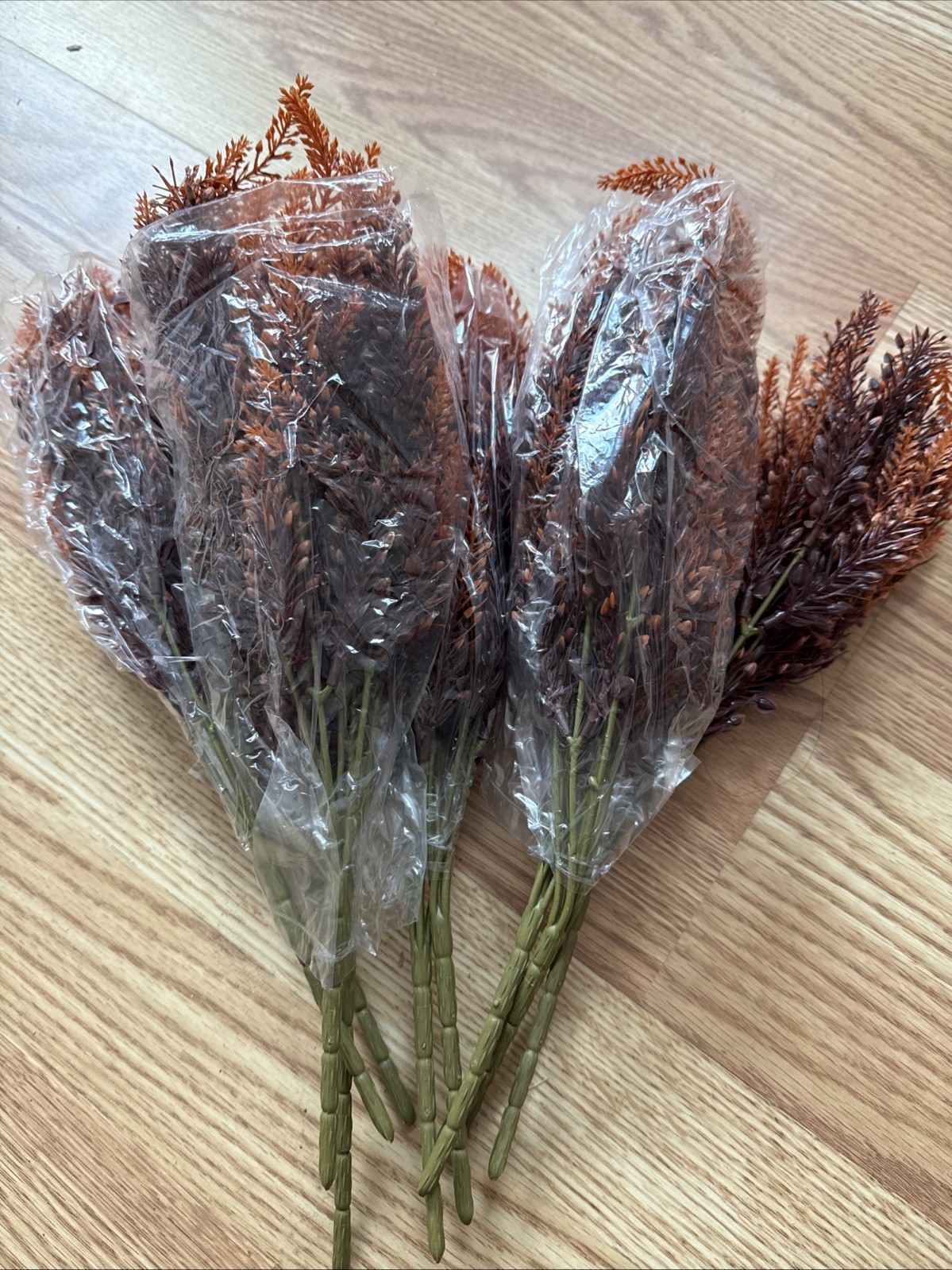 10pc Fall Faux Floral Stems – Orange/Brown Rustic Autumn Decor
