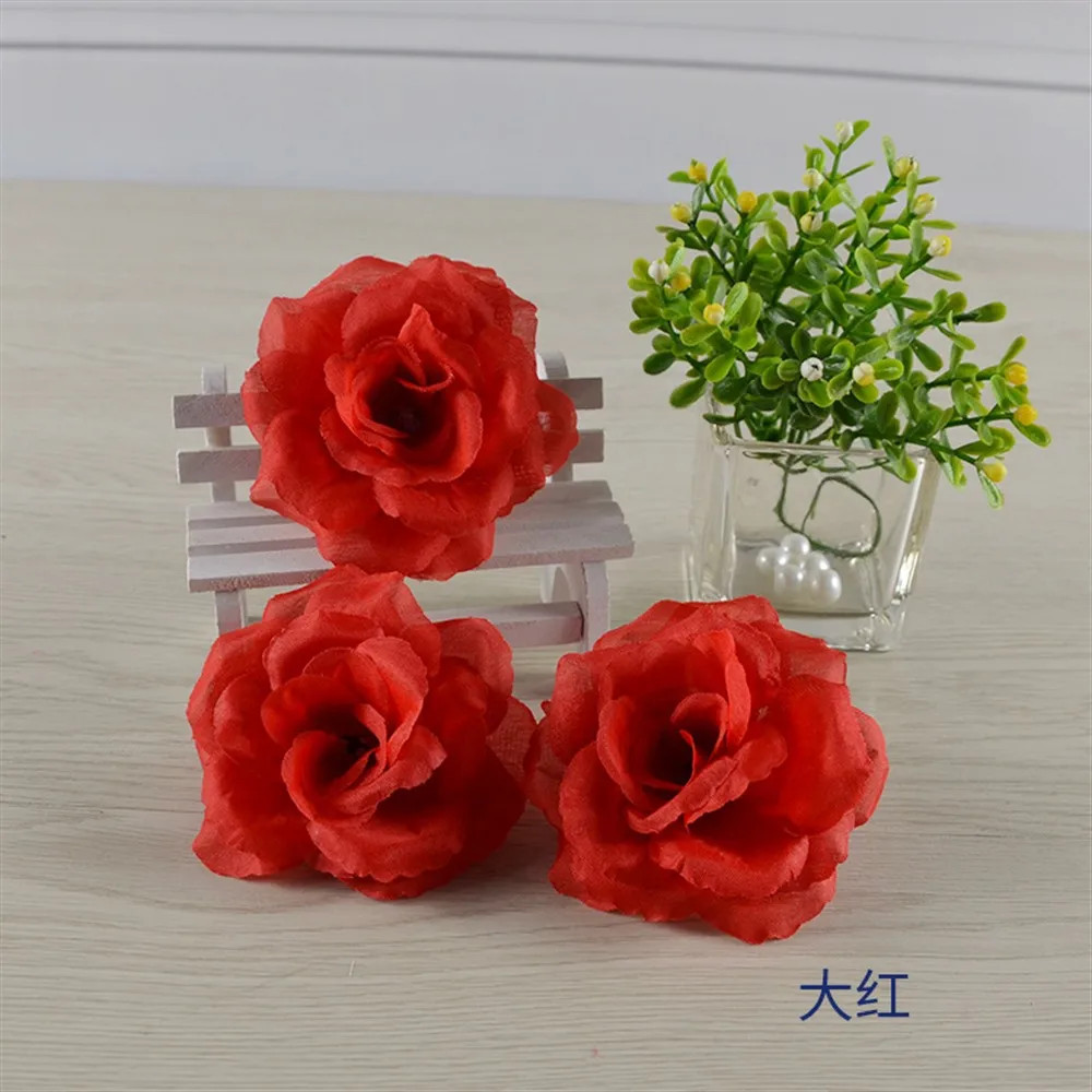 8CM Artificial Rose Silk Flower Heads for Wedding & Home Decor – 5-35 Pcs