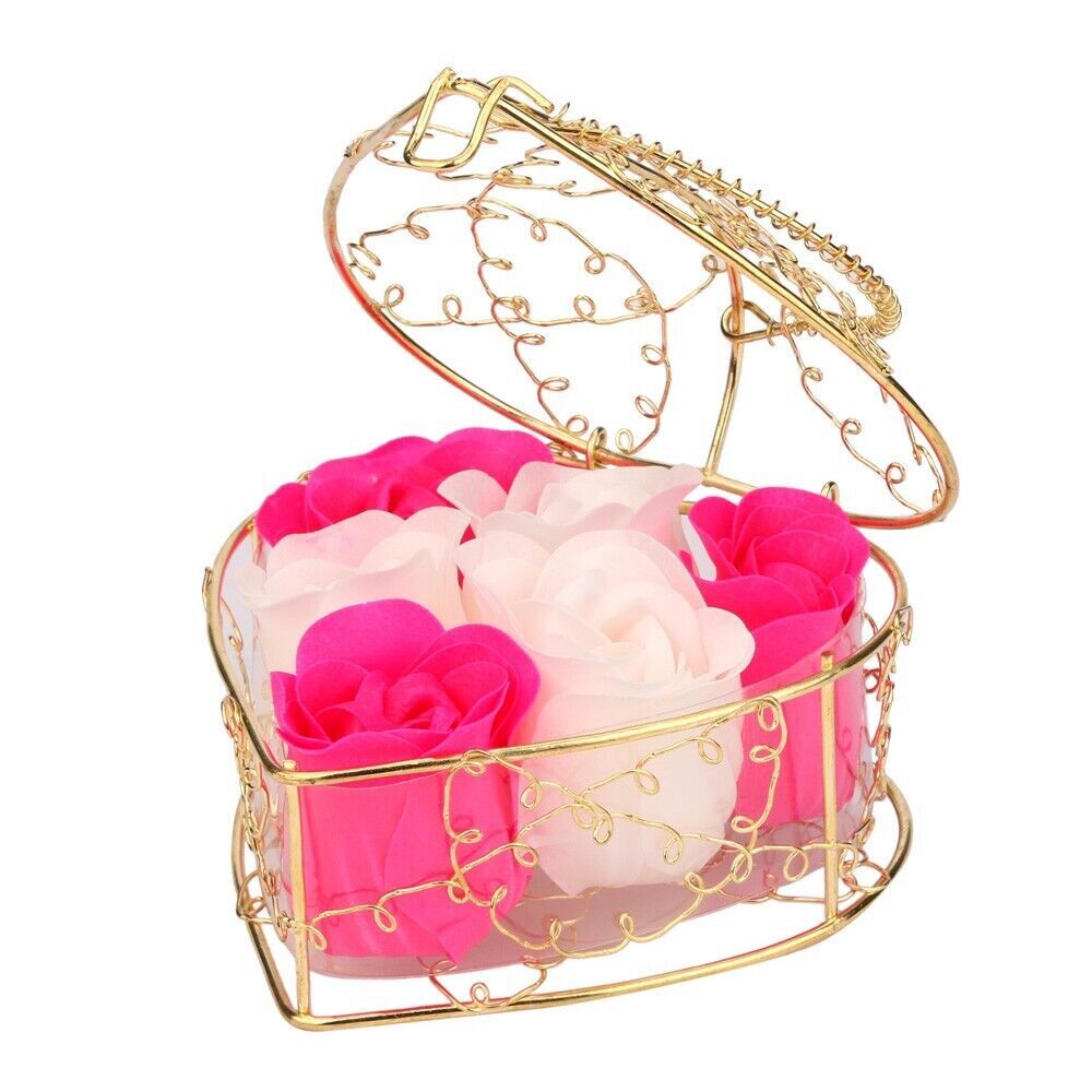 Heart Scented Petal Rose Soap Flower Wedding Decoration Gift Box Valentines Day