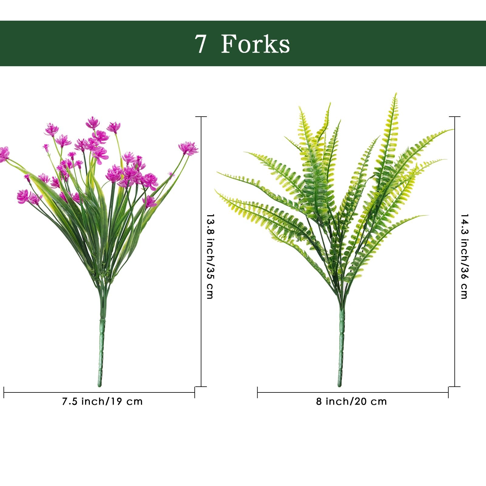14pcs Artificial Flowers Outdoor UV Resistant Fake Flower for Outside Faux Gr…