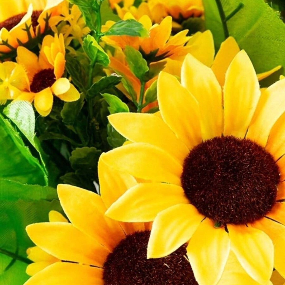 26 Heads Artificial Silk Sunflower Bouquet Flowers Home Decoration Wedding Decor