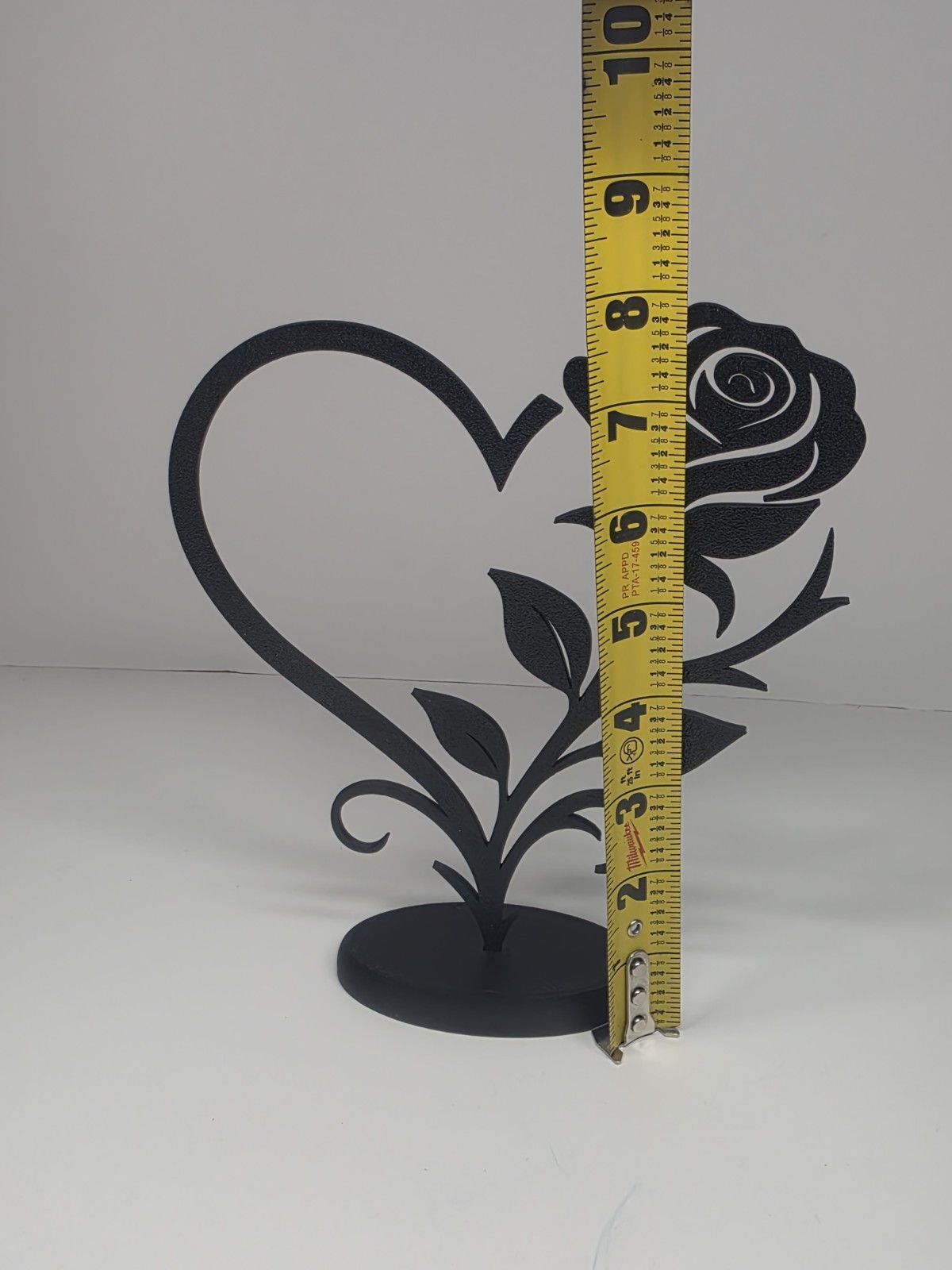 Rose Heart 3d Printed Decor With Stand Love Gift Home Decoration