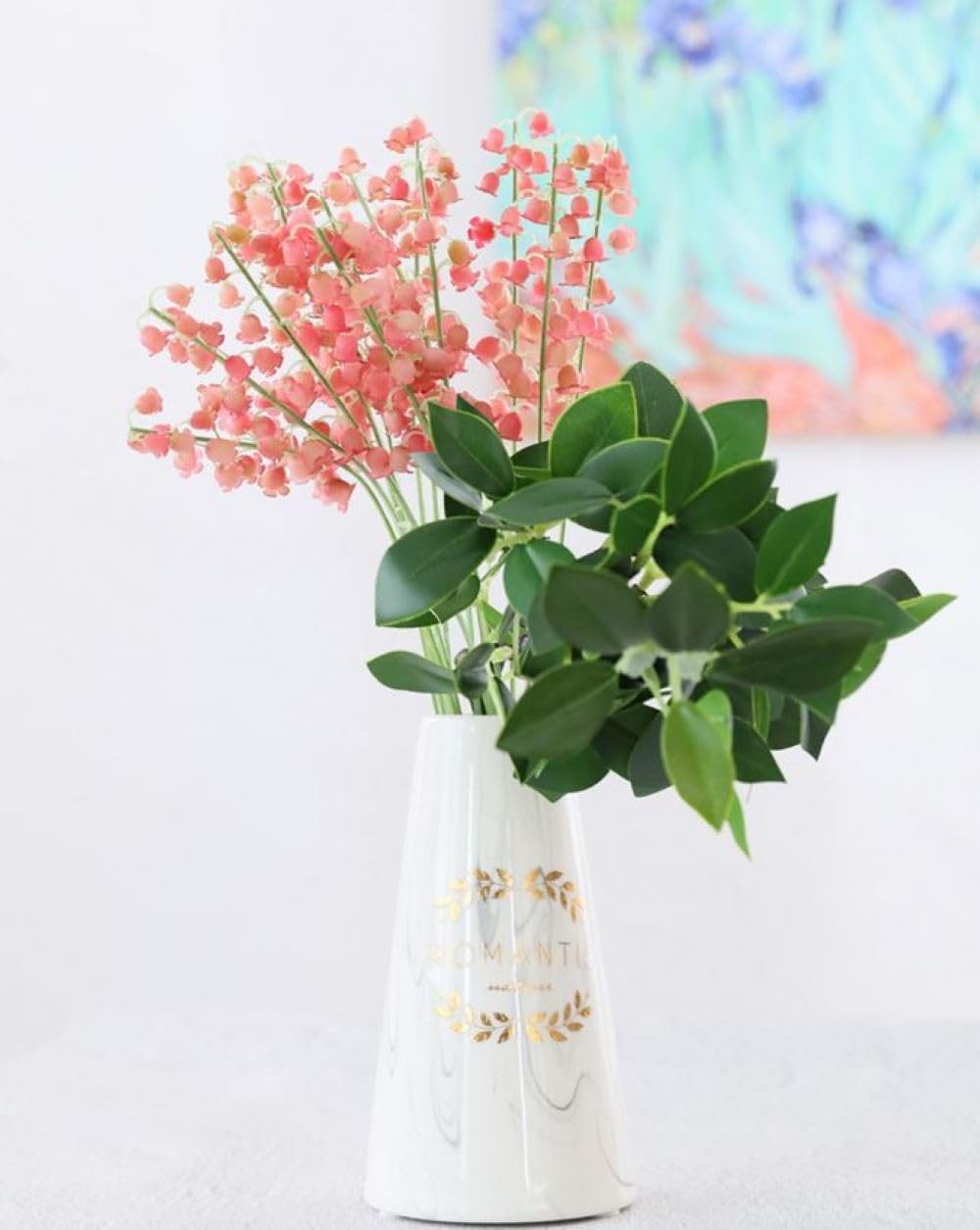 Artificial Lily of the Valley Flowers, Pink, 14 Stems