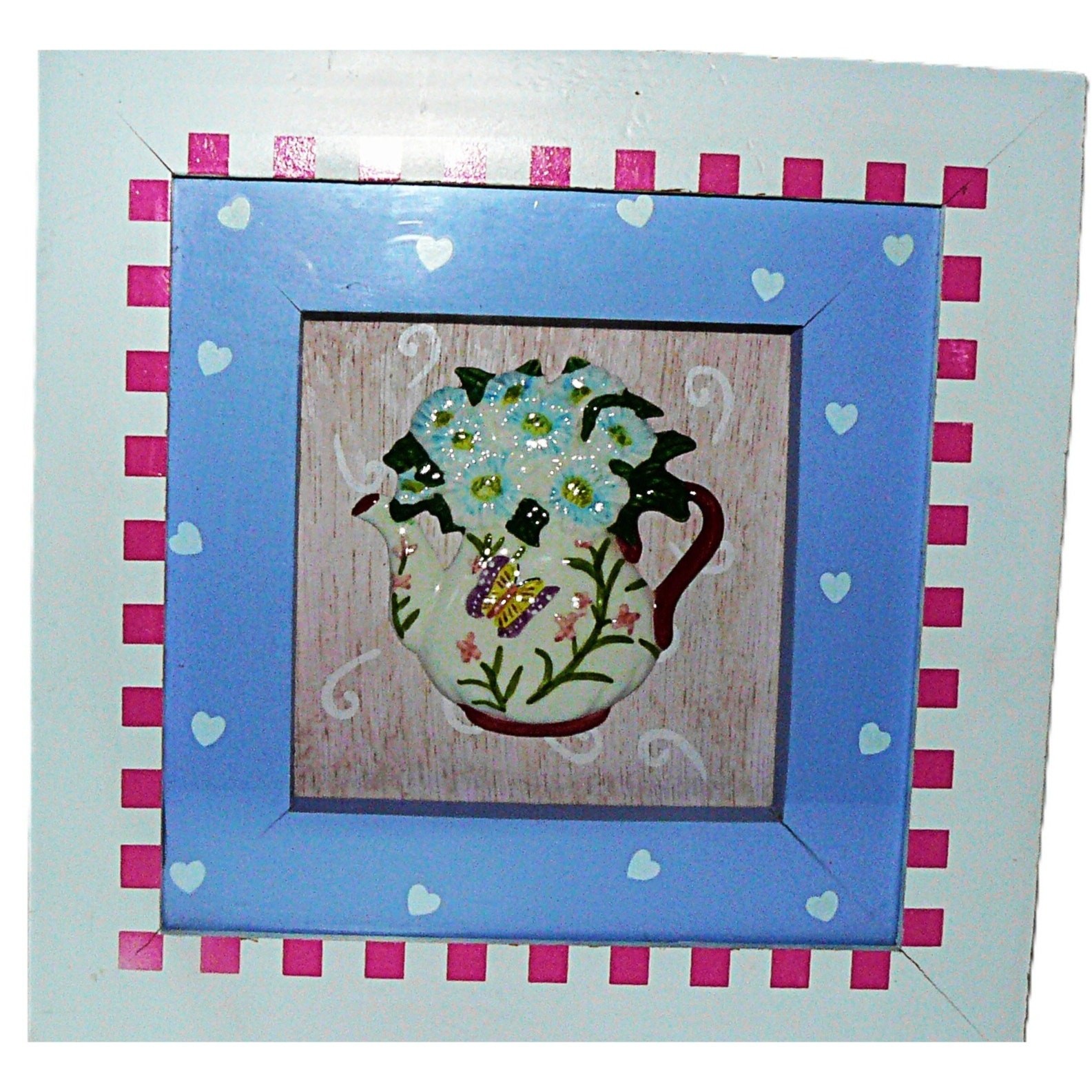 Vintage Floral Teacup Pitcher Wall Shadow Boxes Cottagecore Country Shabby Chic