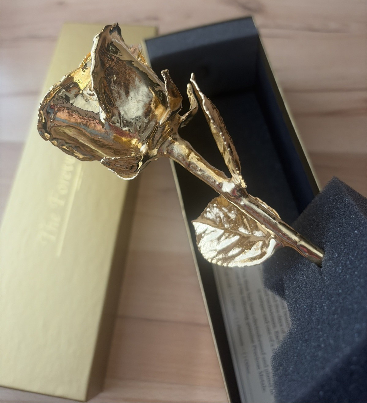 24k Gold Dipped Real Forever Rose with Gift Box & warranty Card Vintage NEW
