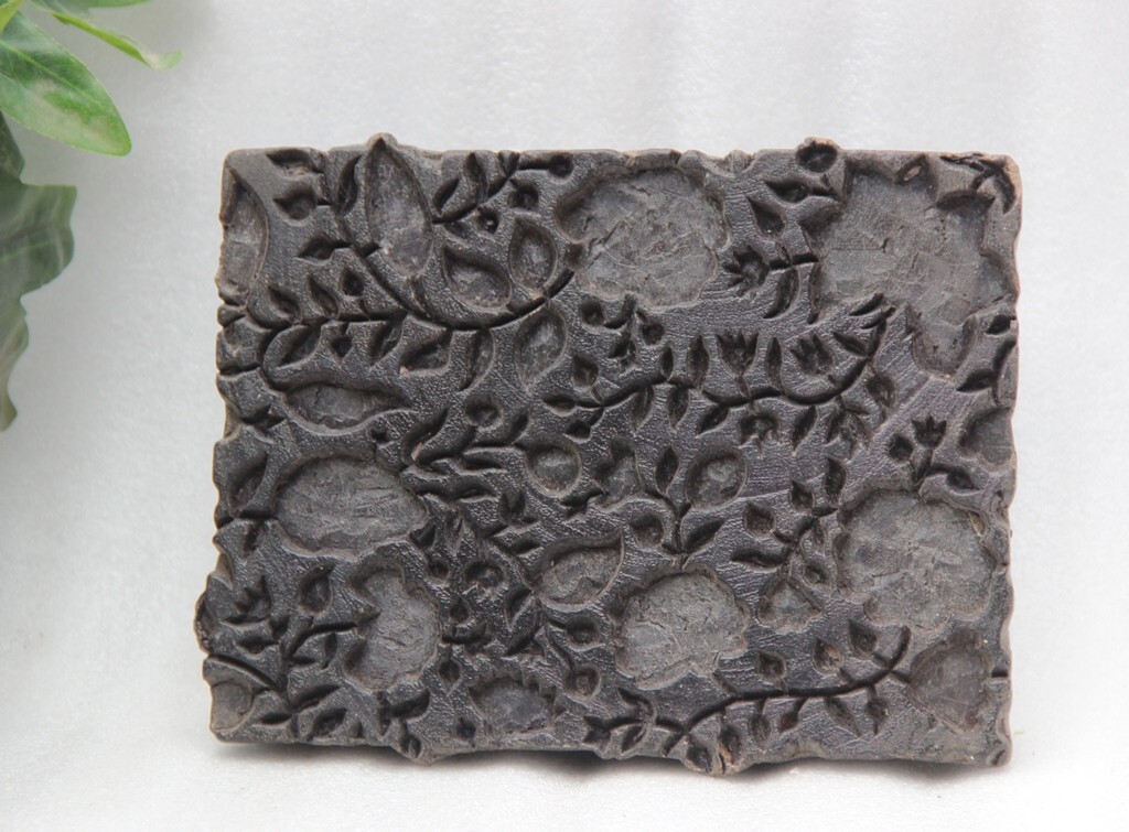Original Old Hand Carved Wooden Textile Printing Block