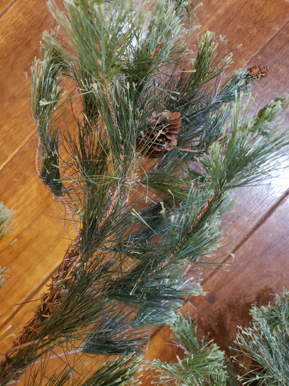 3 Realistic Green Pine Pinecone Wreath Christmas Filler Decor Branches 19″ PLUS