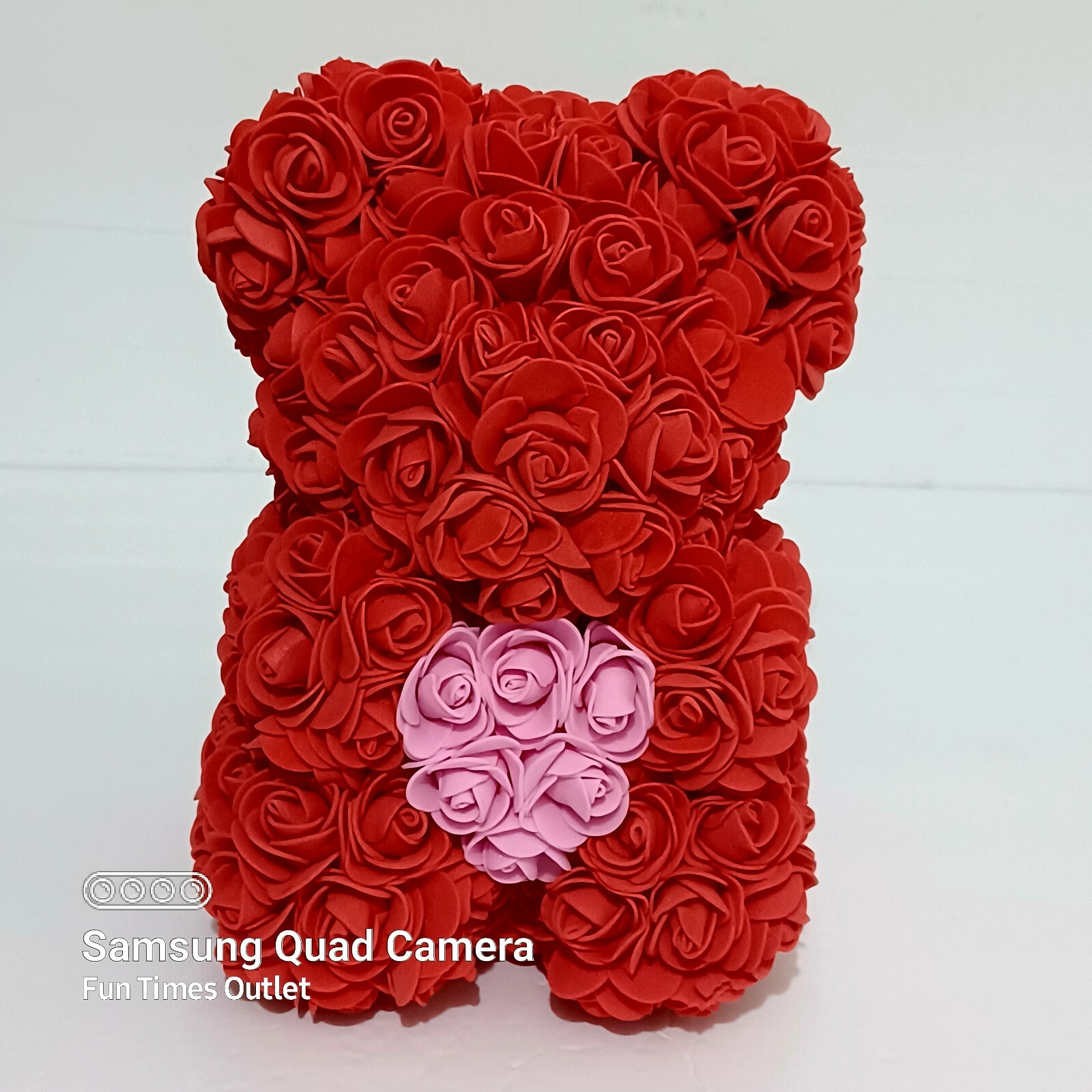 Rose Bear Roses Red Pink 9″ Valentines Foam Flower Romantic Anniversary Gift