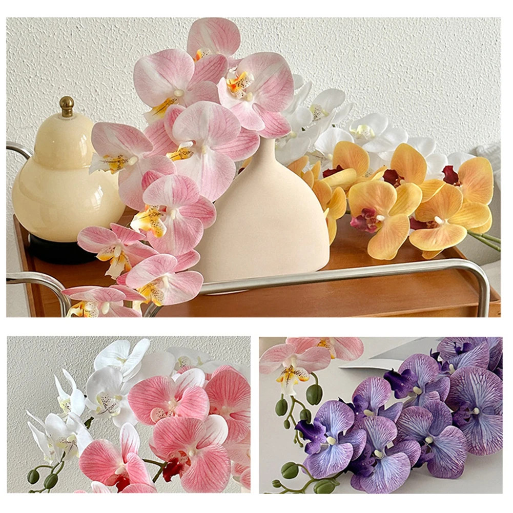 98Cm Long Phalaenopsis Artificial Flower Soft PVC Flowers Long-Lasting Beauty Re