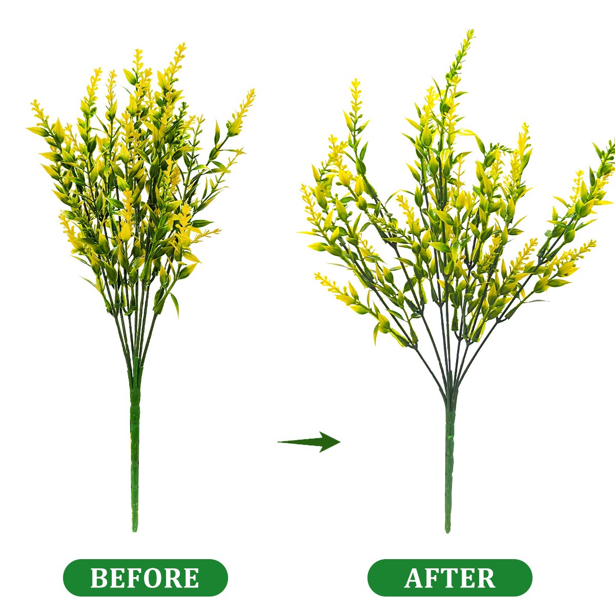 8 Bundles Artificial Flowers Fake Plants Outdoor UV Resistant Plastic Flowers US