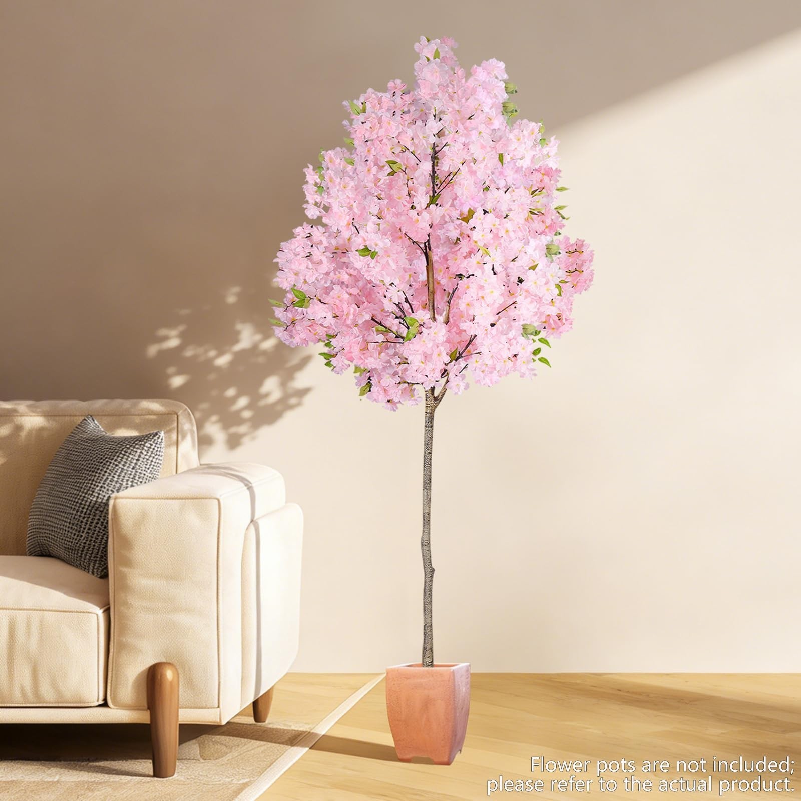 6FT Pink Cherry Blossom Tree – Realistic Faux Sakura for Indoor Outdoor Decor, W
