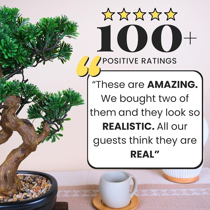 Lifelike Fake Bonsai Tree Natural Look No Maintenance Home Office Décor Gift New