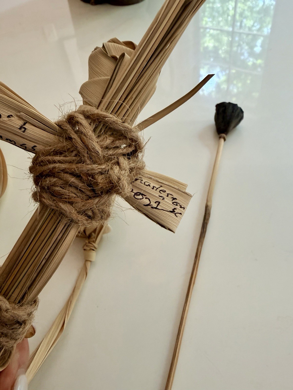 VTG Handmade Dried Palm Flower Bundle Natural Boho Floral Rustic Coastal Decor