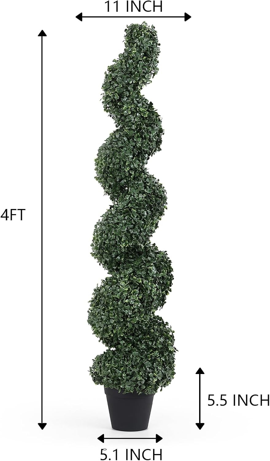 2 Pack 4ft Faux Spiral Topiary Trees UV Resistant