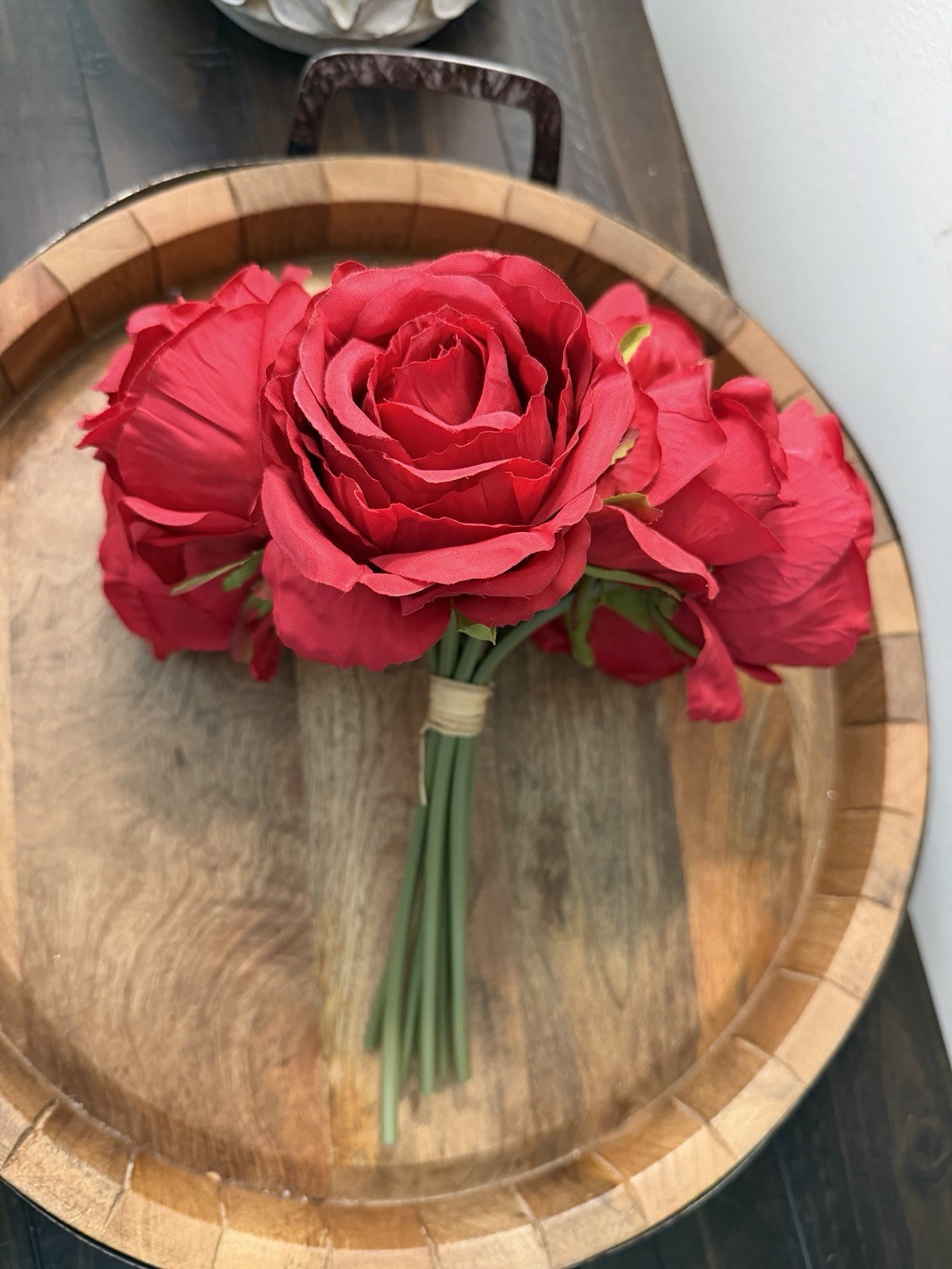 Faux Red Roses Flowers Only (Vase Not Included) Bouquet Arrangement 11″H X 11″W