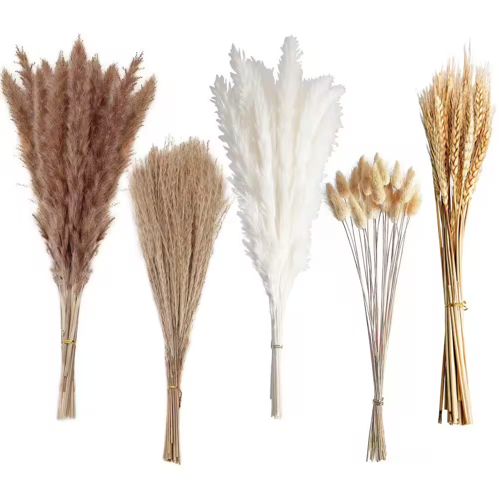 2.7 In. Natural Dried Wheat Pampas Grass Artificial Plant Beige Fall Floral Arra
