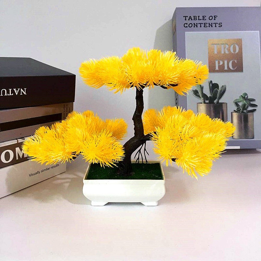 Artificial Colored Pine Bonsai 26cm For MINI Fake Plant for Indoor Spaces