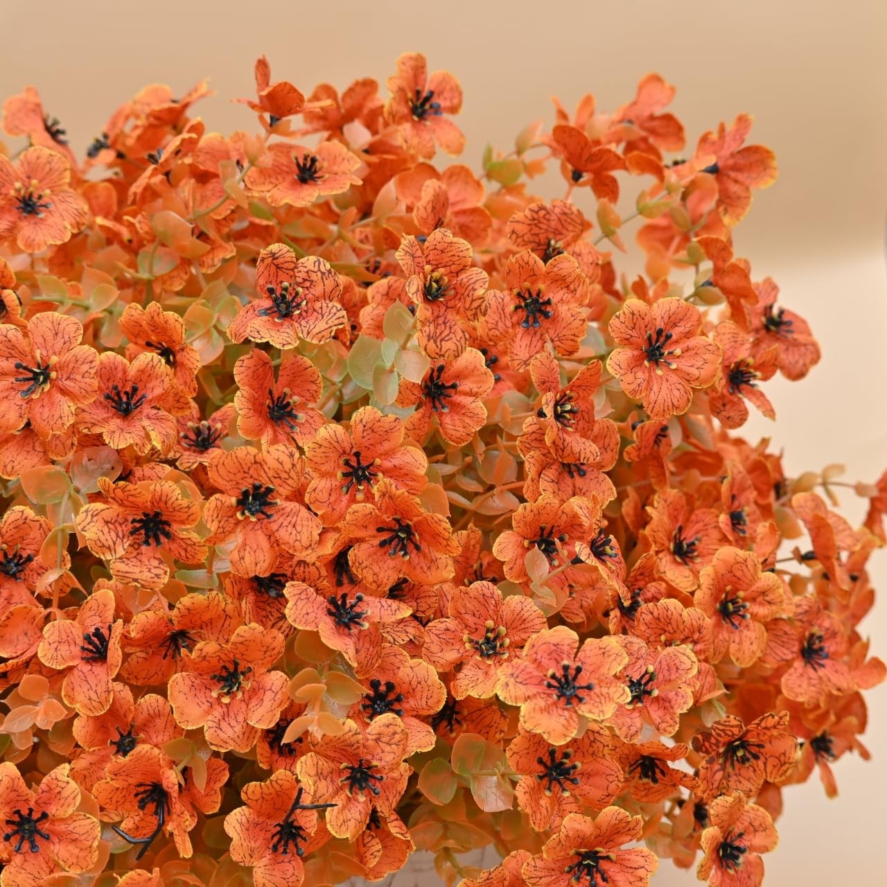 NAWEIDA Artificial Fall Flowers 12 Bundles Daisy Eucalyptus UV Resistant