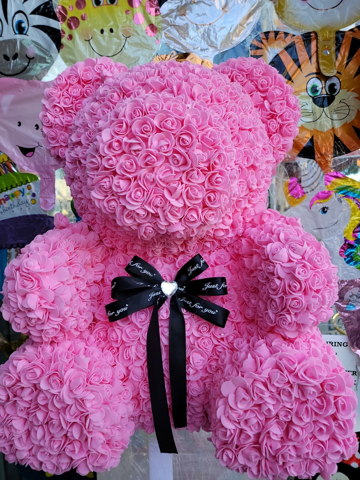 Huge Teddy Bear Rose , Pink Color , Love Forever Bear, Faux Flower 27 in 70 Cm
