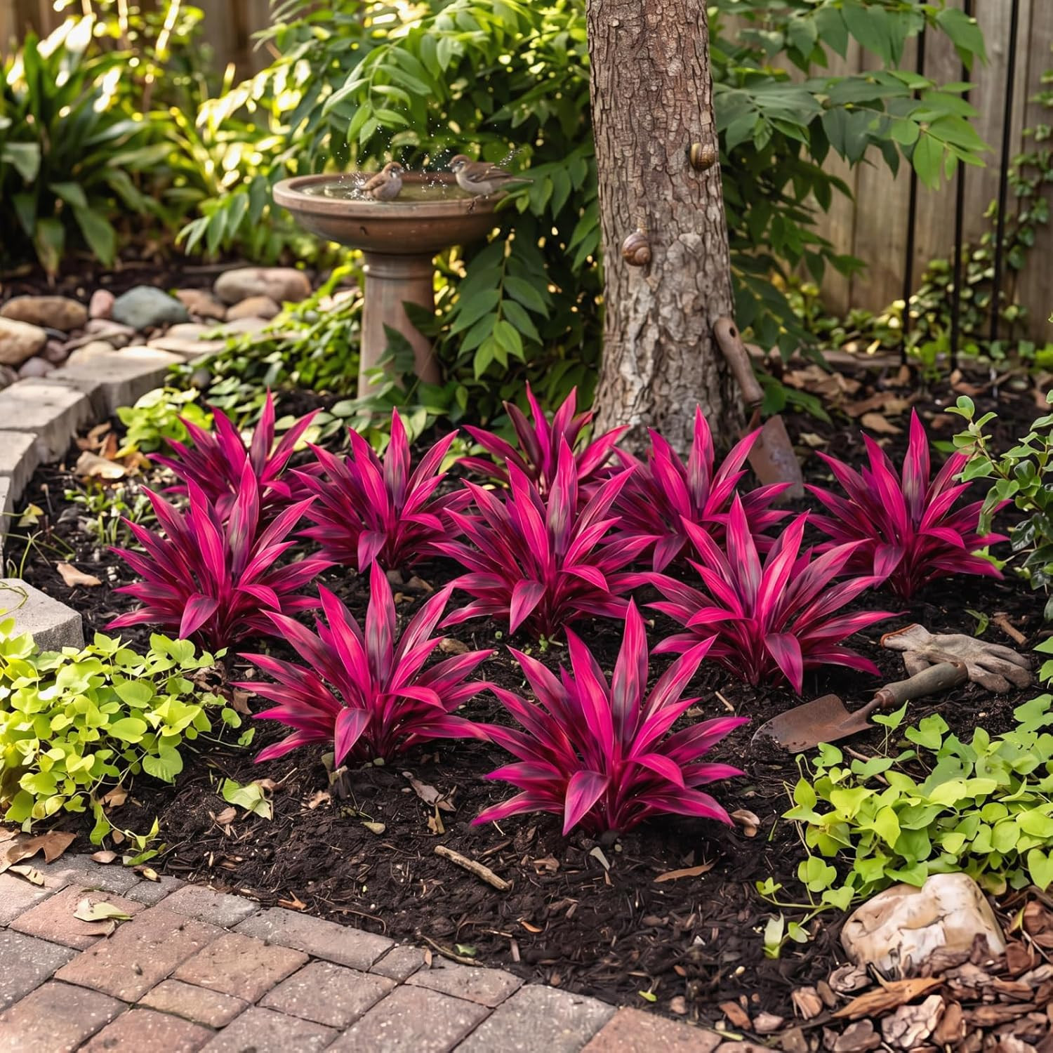 6 Pcs UV Resistant Faux Tropical Plants for Garden Patio Home Decor