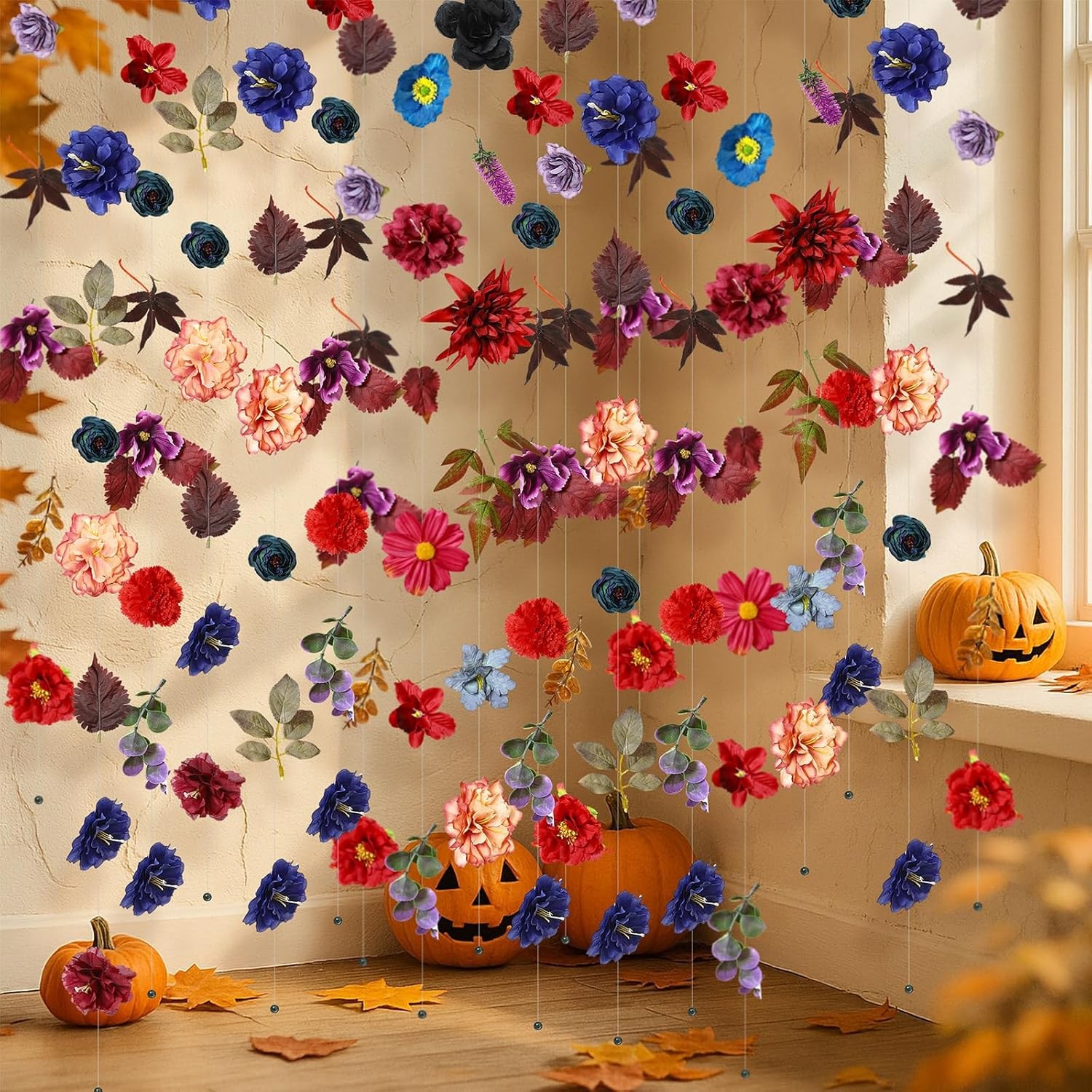 6 Pcs 35.4 ft Flower Garlands Artificial Wildflower Vines Floral Backdrop