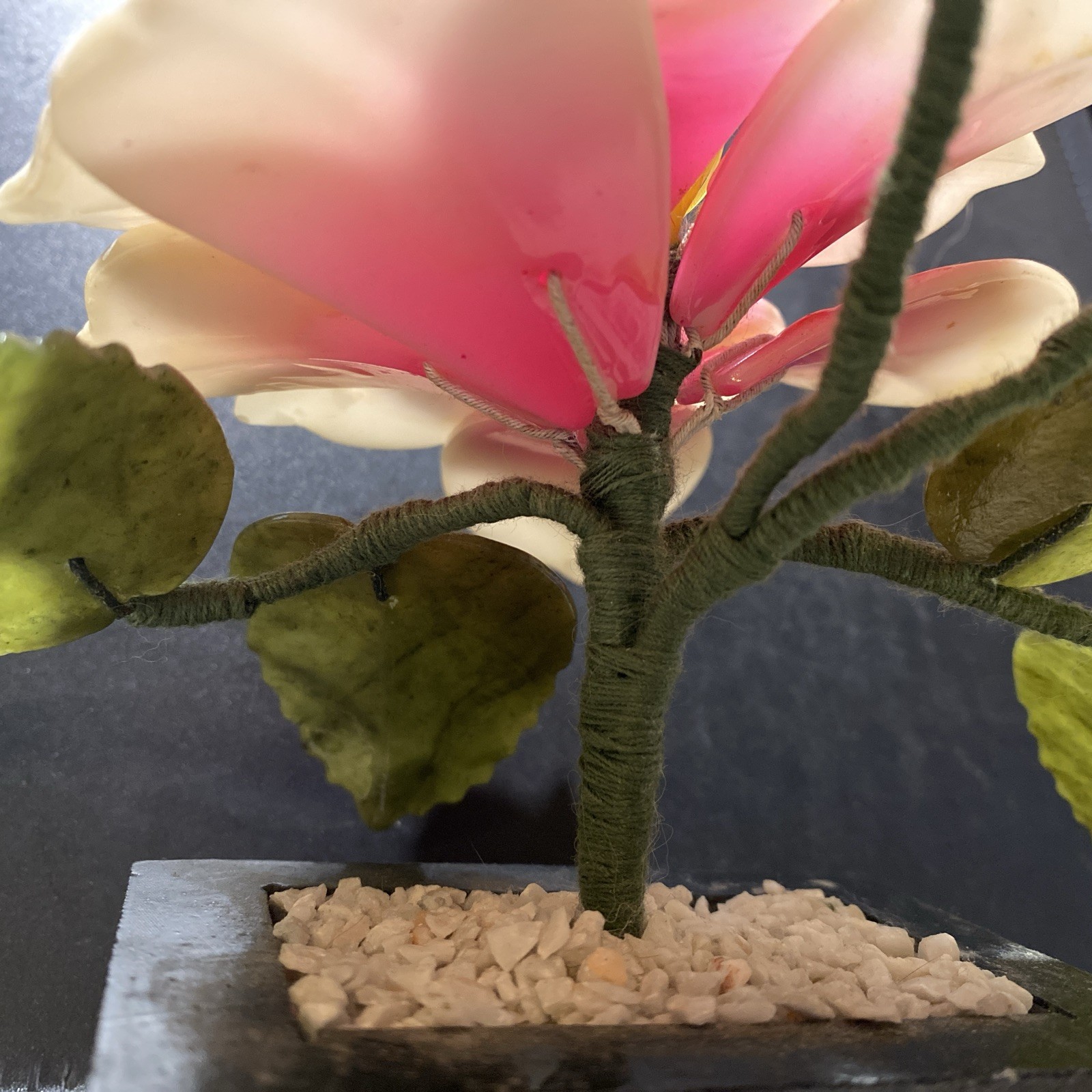 Natural Stone Flower Arrangement, Jade quartz Lotus/Peony