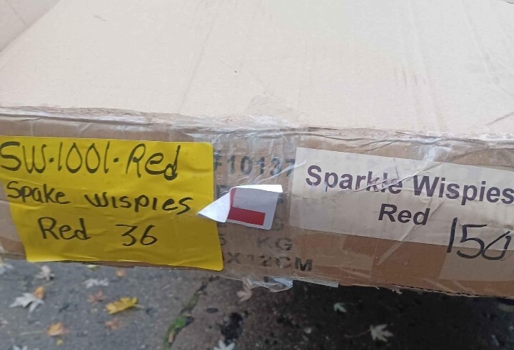 Case Of 12 Sparkle Glitter Wispies Pack of 20 Stems 36in Red 240 ct Christmas