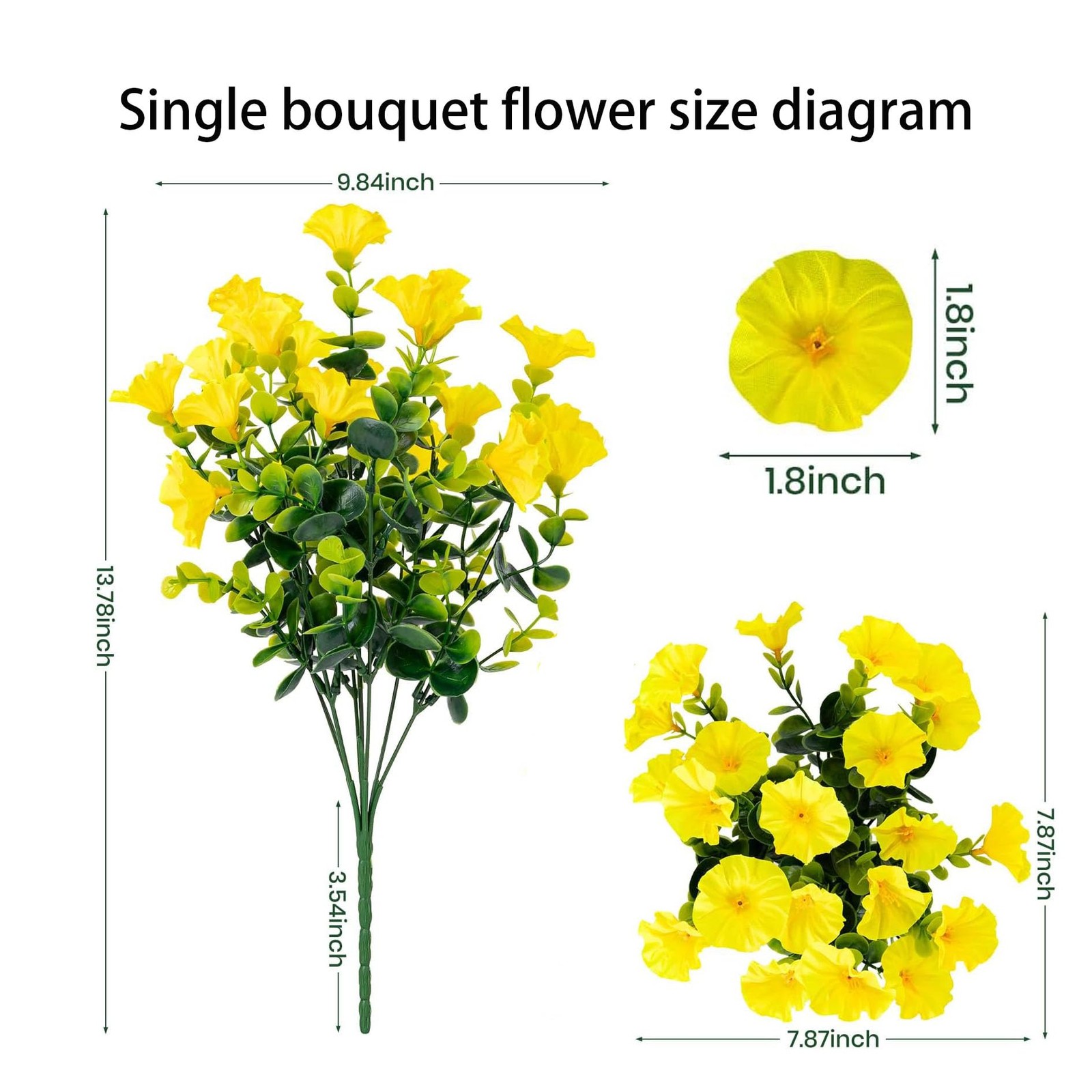 Artificial Outdoor Flowers 16 Bundles Fake Morning Glory Flower Outdoor UV Re…
