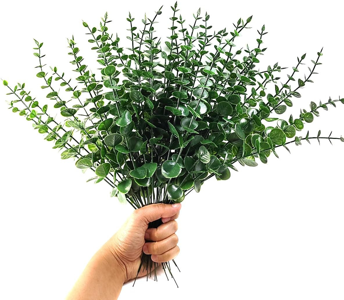 15PCS Artificial Eucalyptus Stem Faux Eucalyptus Decor Artificial Green Branches