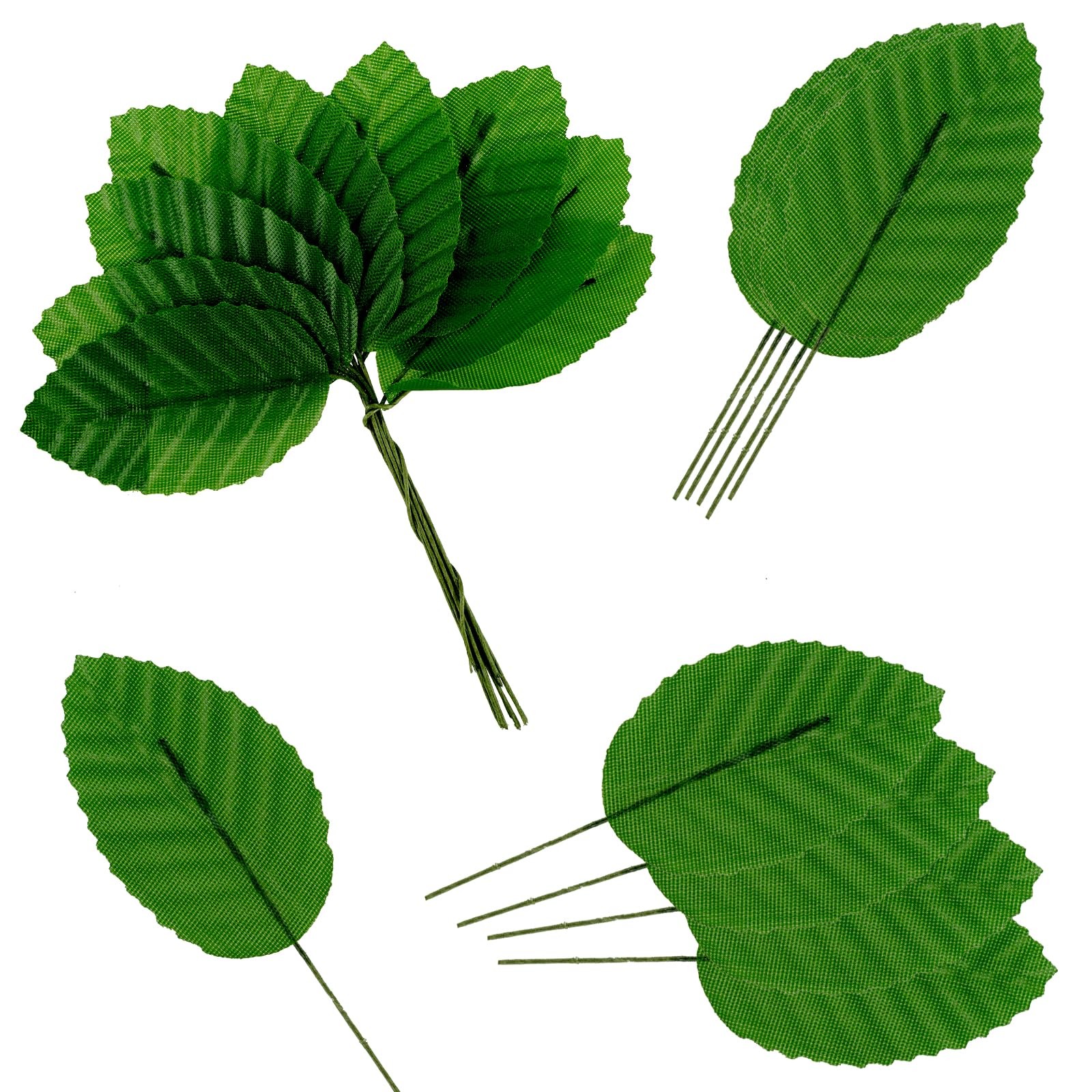 200 PCS Artificial Leaves Single Dark Green Leaf Decor Bouquets Wreath Vines