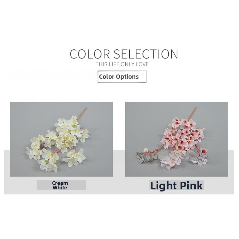 40cm Silk Peach Blossom Branch with 37 Flowers for Wedding Decor Photography