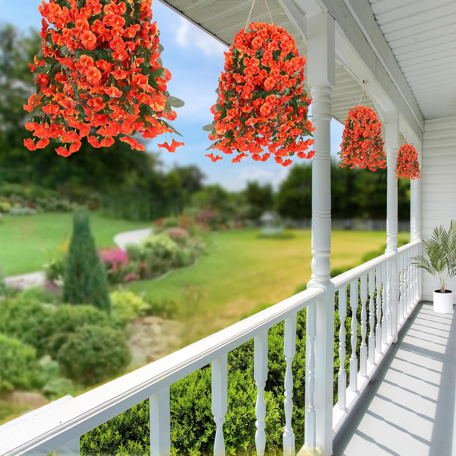 Artificial Fake Hanging Flowers Plants for Outdoor outside Spring