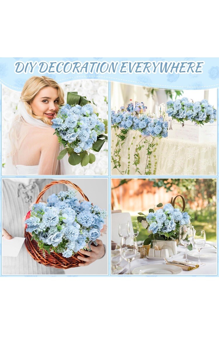 8 Ct Silk Peony Artificial Flowers Wedding Bouquet Party Arrangement Decoration