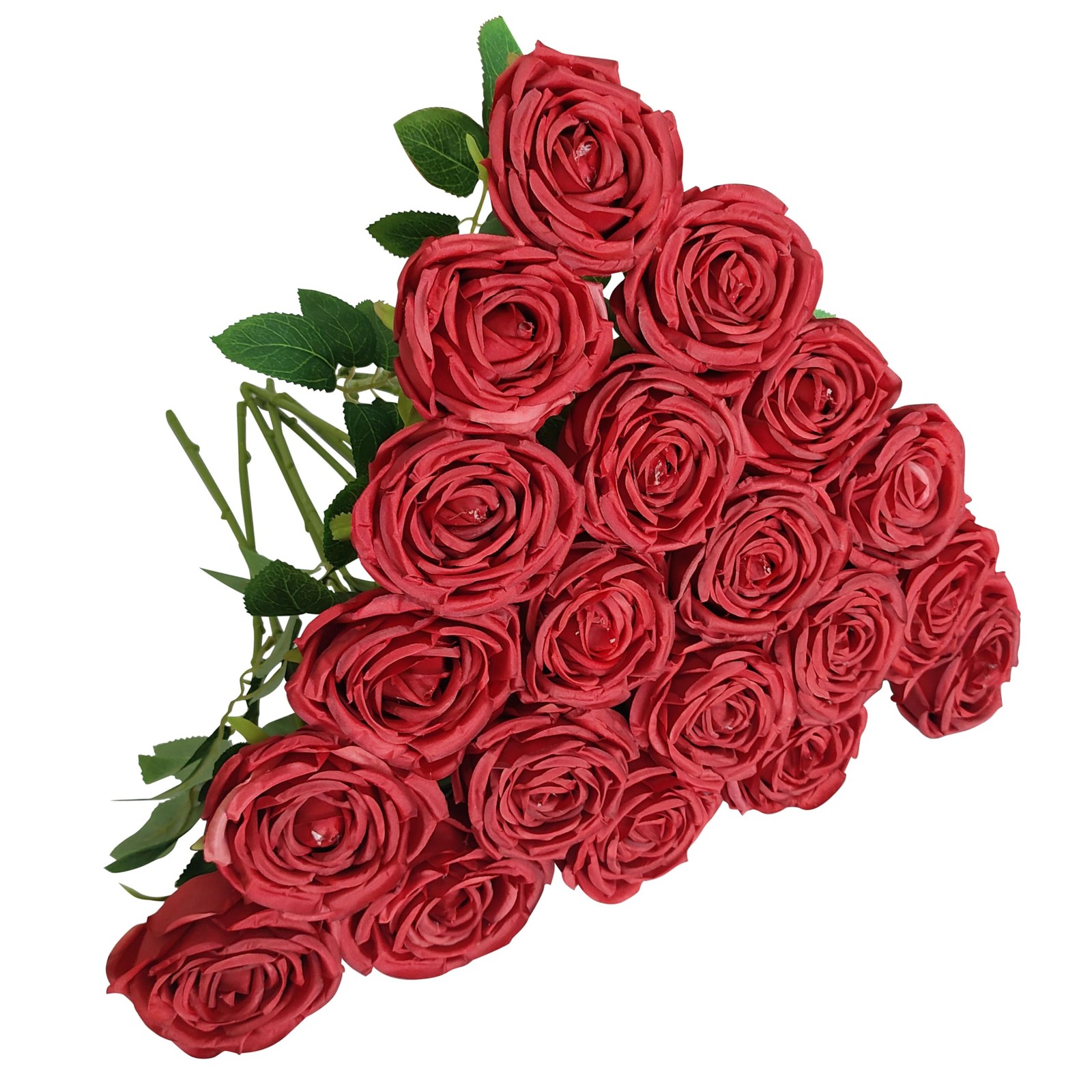 Fake Dark Red Roses Artificial Flowers Bulk,Floral Diameter 4.2”,20 Pcs Arti…