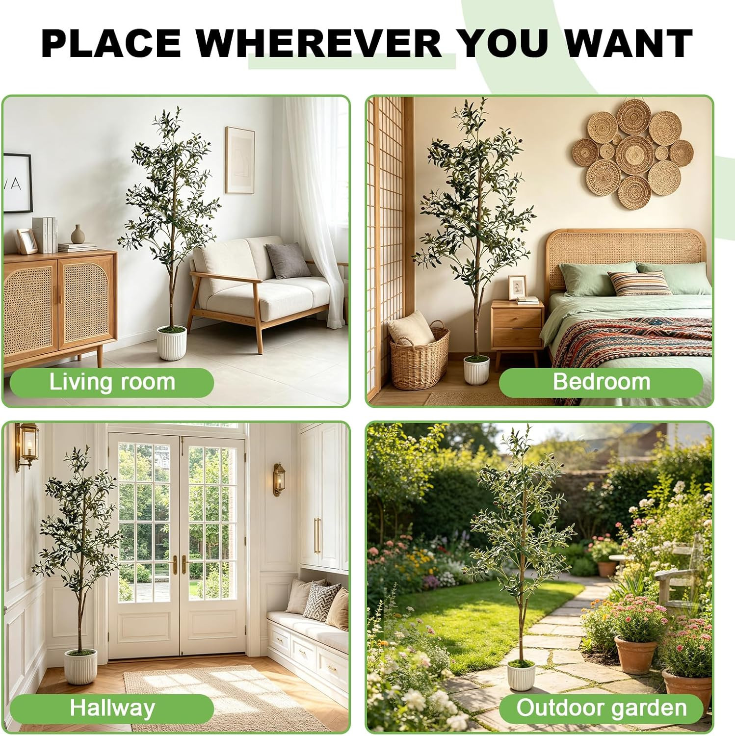 6FT Artificial Olive Tree – Large Indoor Artificial Plant Decor with Branches an