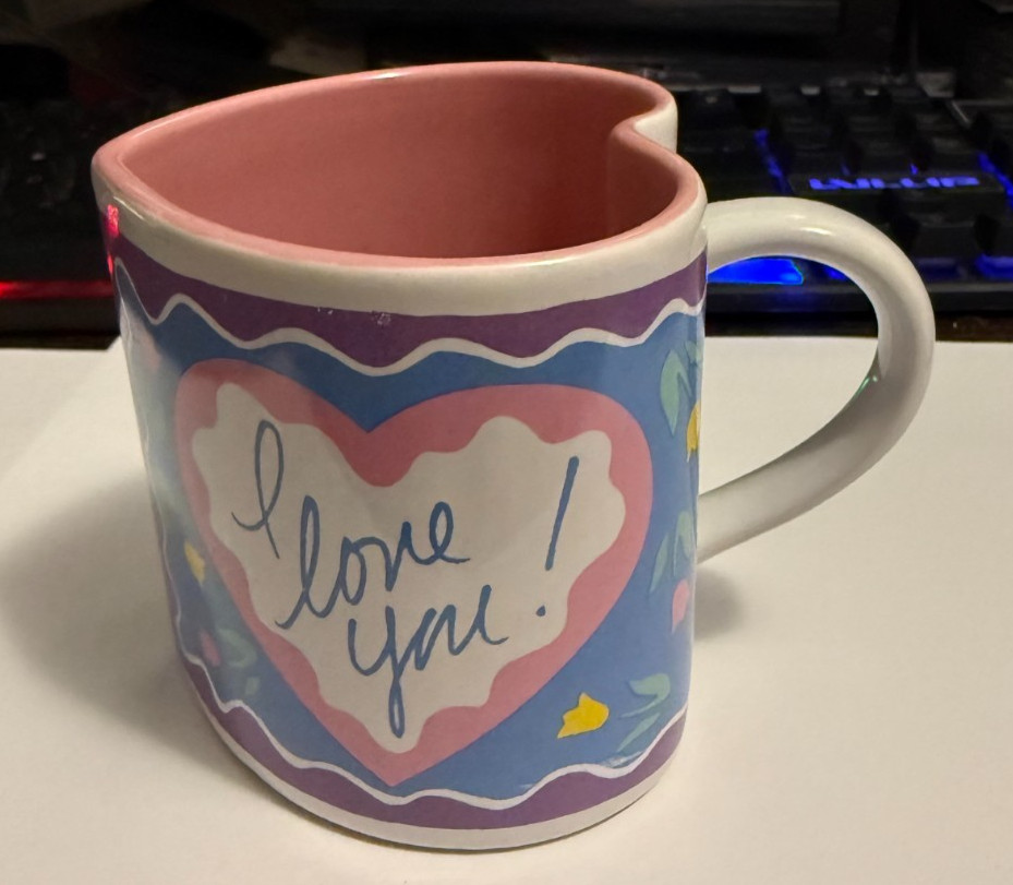 Cute I Love You Heart Shaped Coffee Mug Figi Graphics free ship