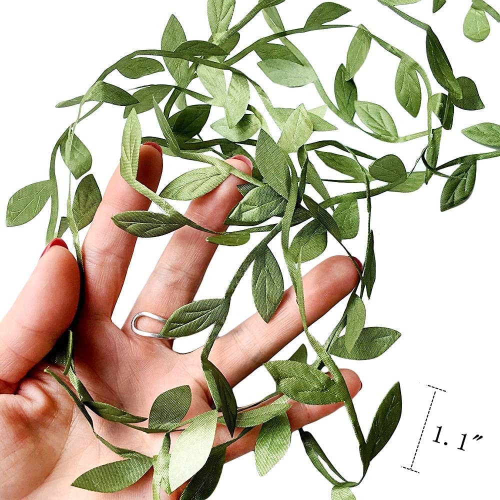 132 ft Large Leaf Trim Ribbon,Artificial Greenery Garland Vines for Baby Show…