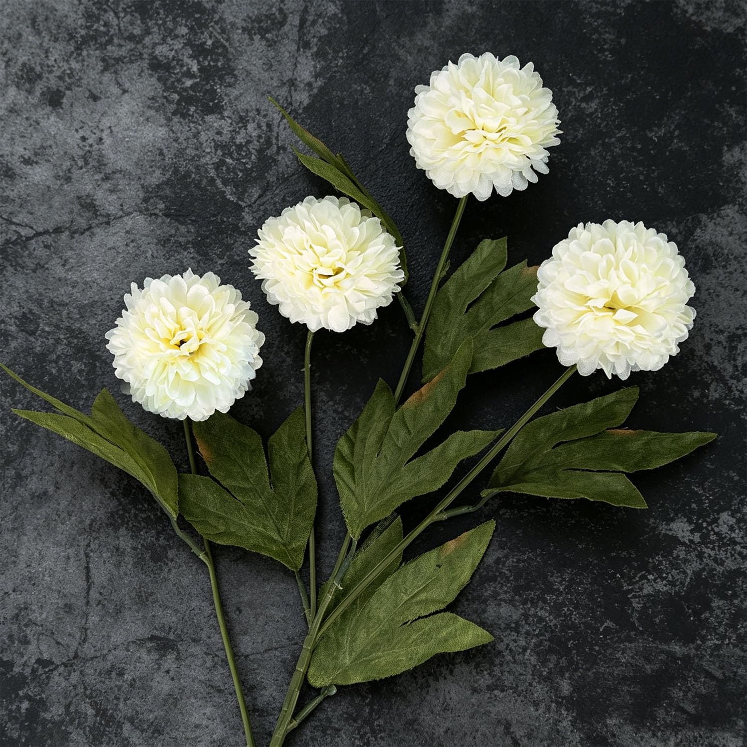 6PCS Long Stems Faux White Flowers Realistic Artificial Fall Flowers Indoor F…