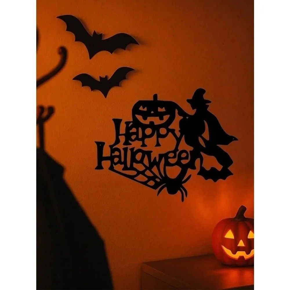 Gothic Witch Metal Wall Art Spooky Halloween Decor for Living Room Bedroom Gift