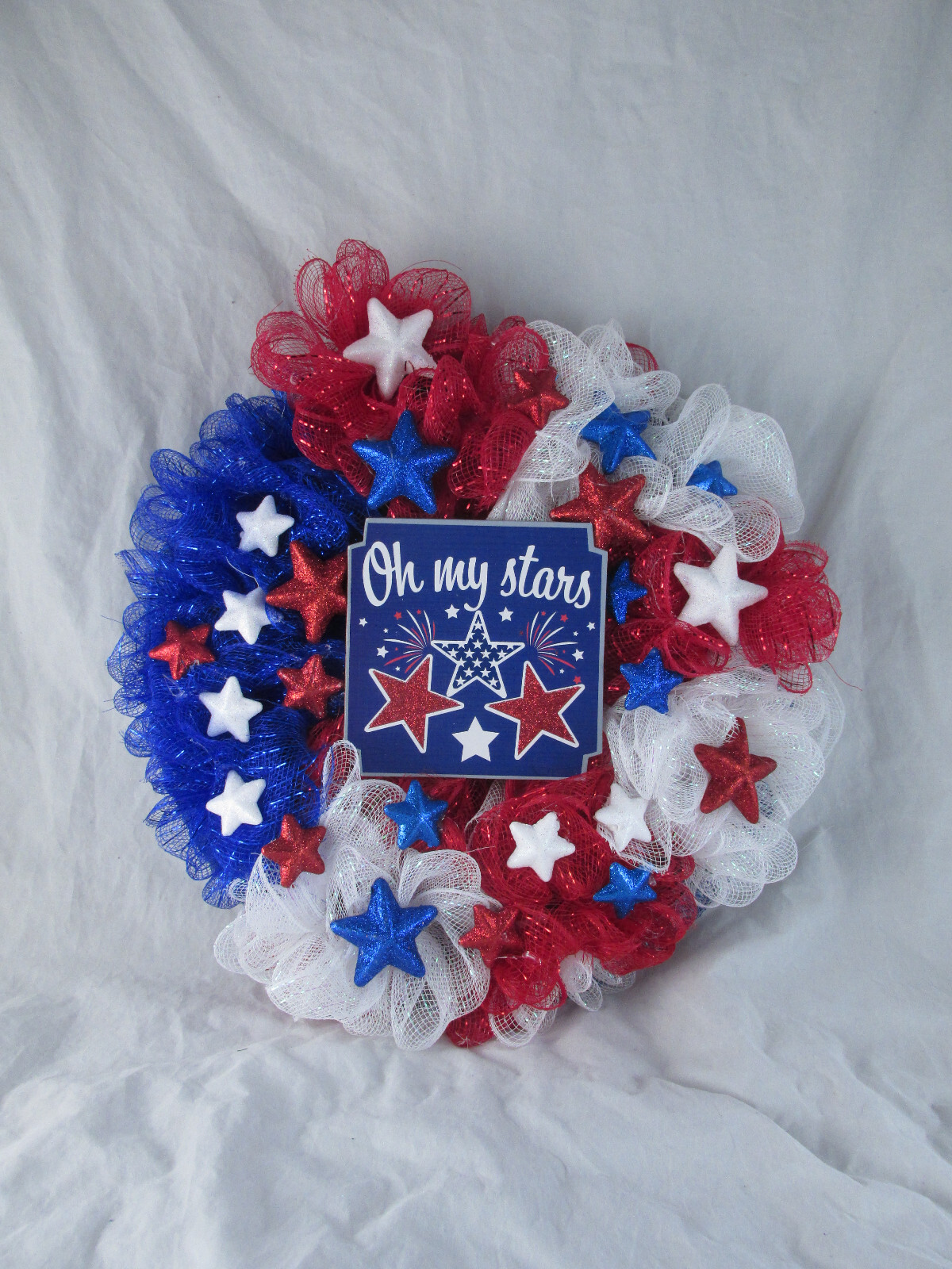Stars and Stripes Ruffle Patriotic Wreath