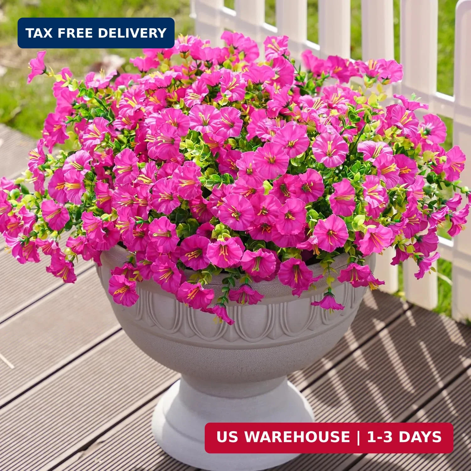 Artificial Flowers Fake Plants for Outdoors Decoration, 12 Bundles Silk Morning