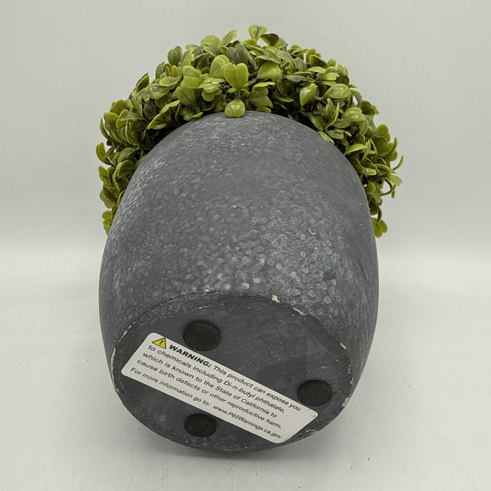 Vintage Topiary Green & Gray Potted Boxwood Decoration Plastic Artificial Plant