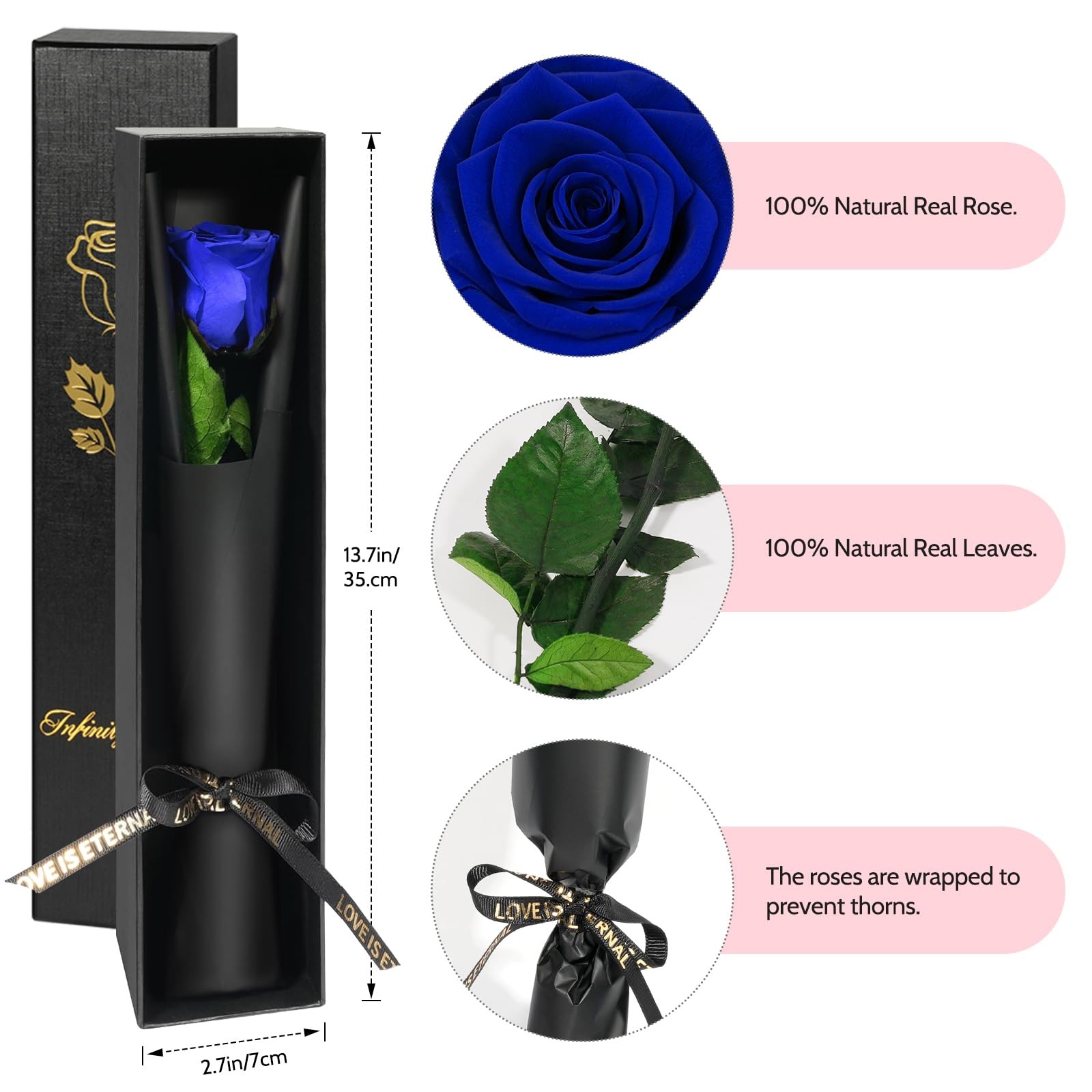 Preserved Real Rose Flower Mothers Day Birthday Anniversary Decor For Women