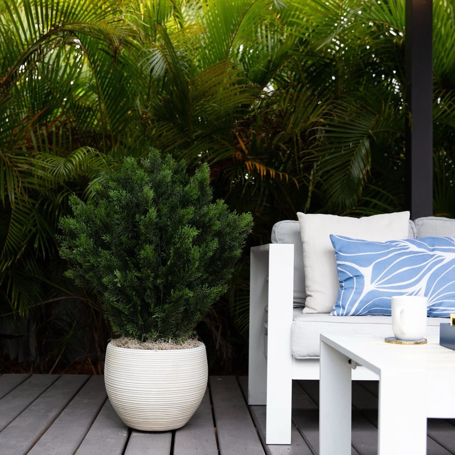 3’ UV Artificial Cedar Shroud Plant Indoor/Outdoor.