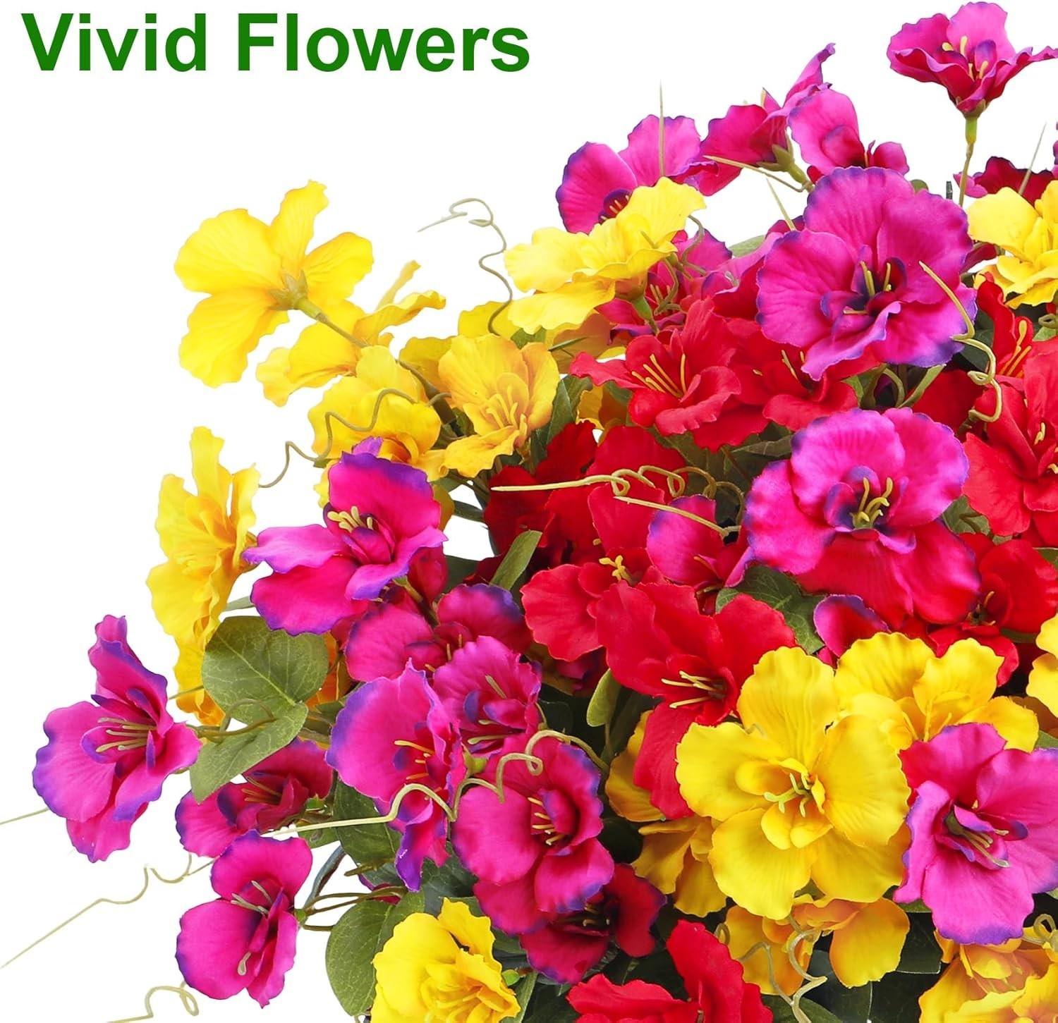 8 Bundles Artificial Hibiscus Flowers for Outdoors Decoration, Multi Color