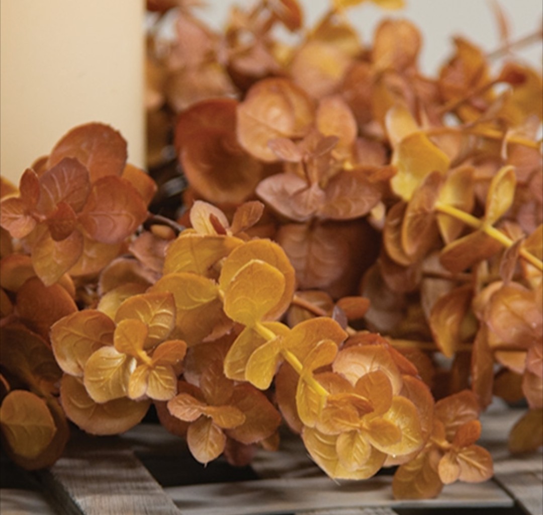 4-1/2″ Soft Touch Baby Eucalyptus Wreath – Burnt Orange