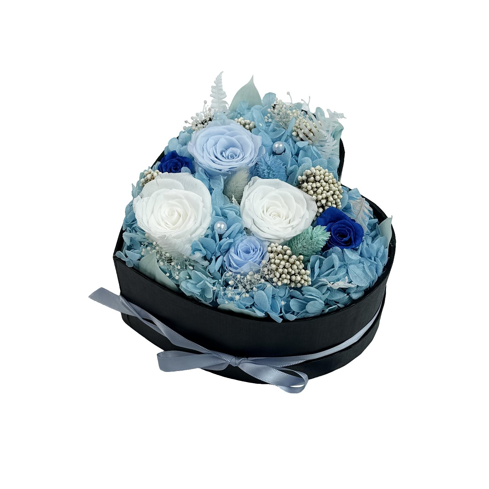 Preserved Roses Heart Shape Box Forever Flowers MulticolorBlue Valentines